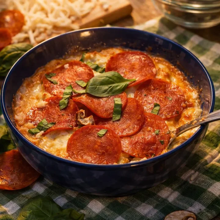 keto cottage cheese pizza bowl